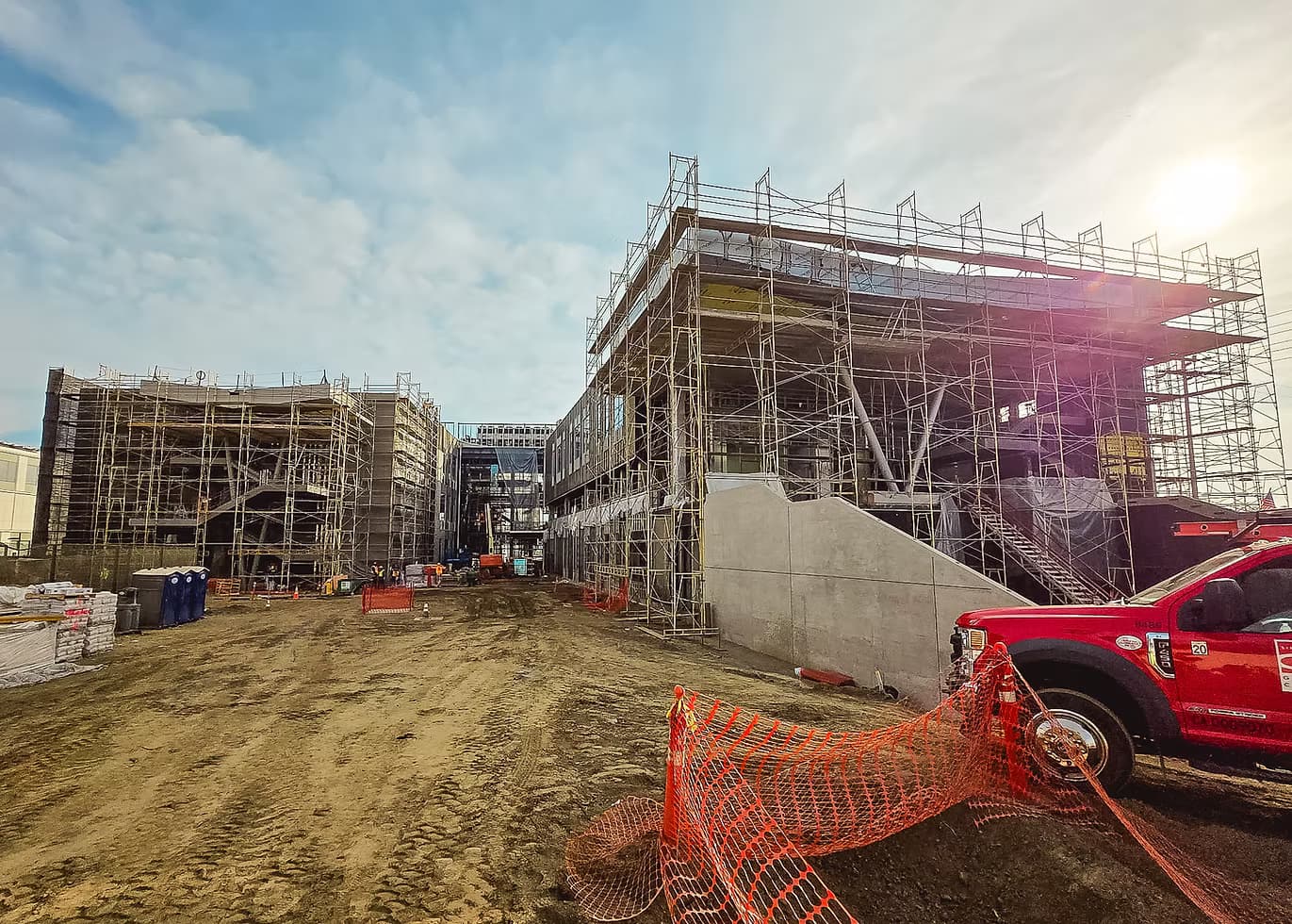 Construction professionals working together on a project site
